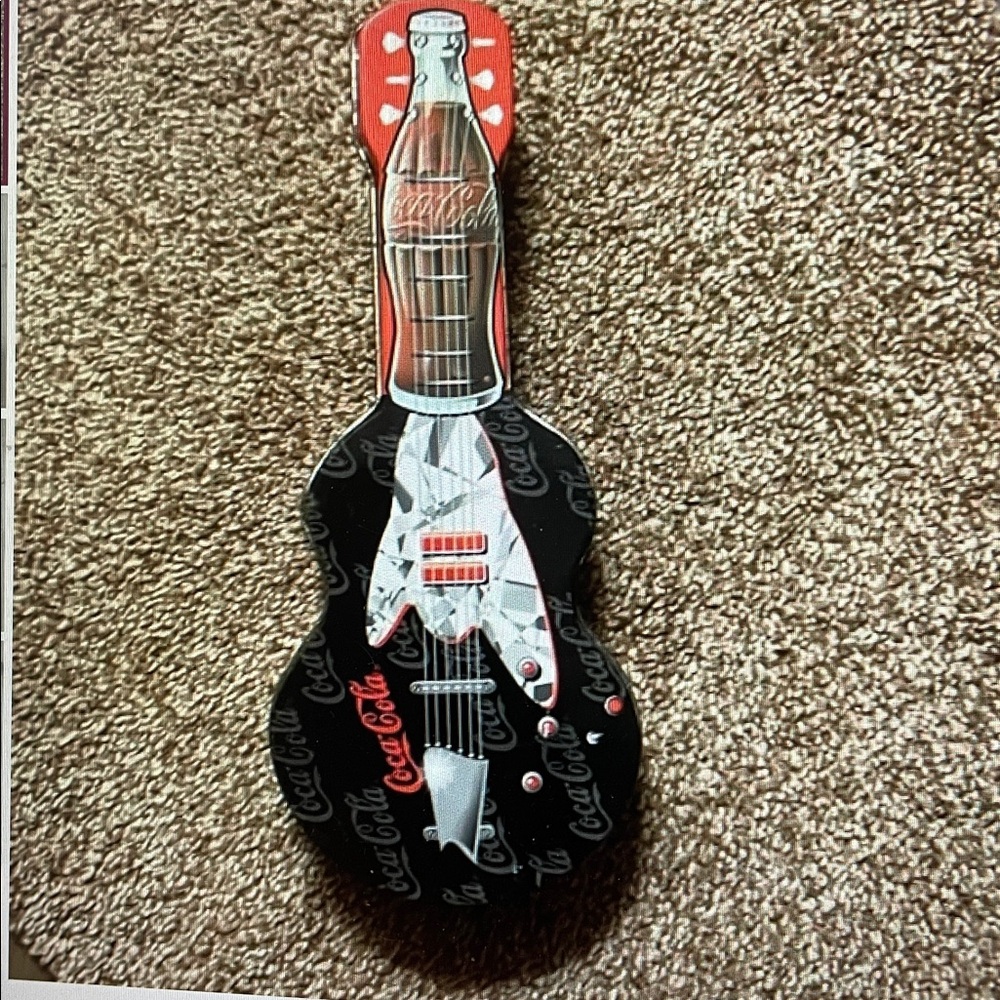 VTG Coca-Cola Collectable Guitar shaped Tin